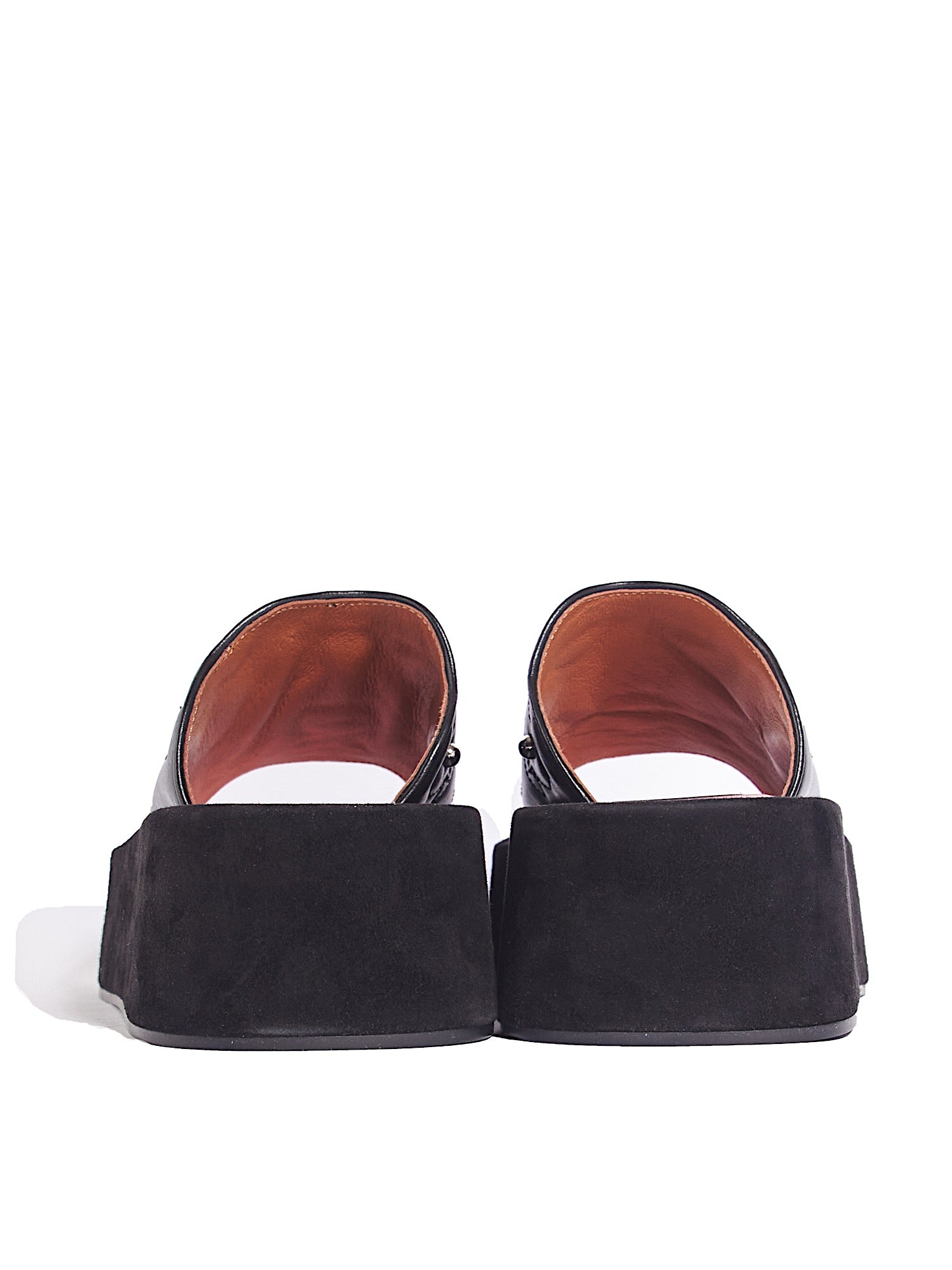 Tulip_black Platform slippers