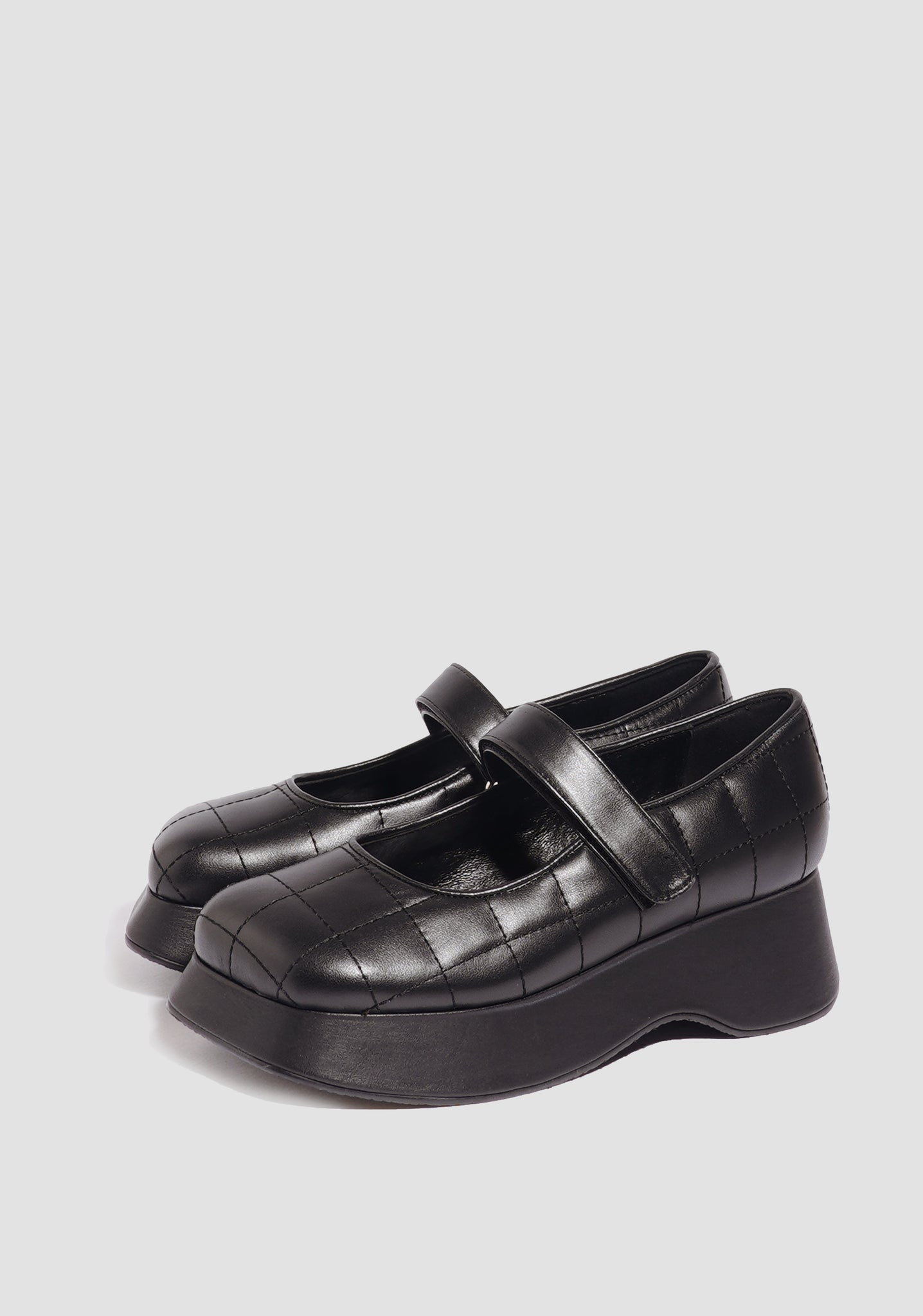 Platform Square-Toe Shoes:  'Nara'