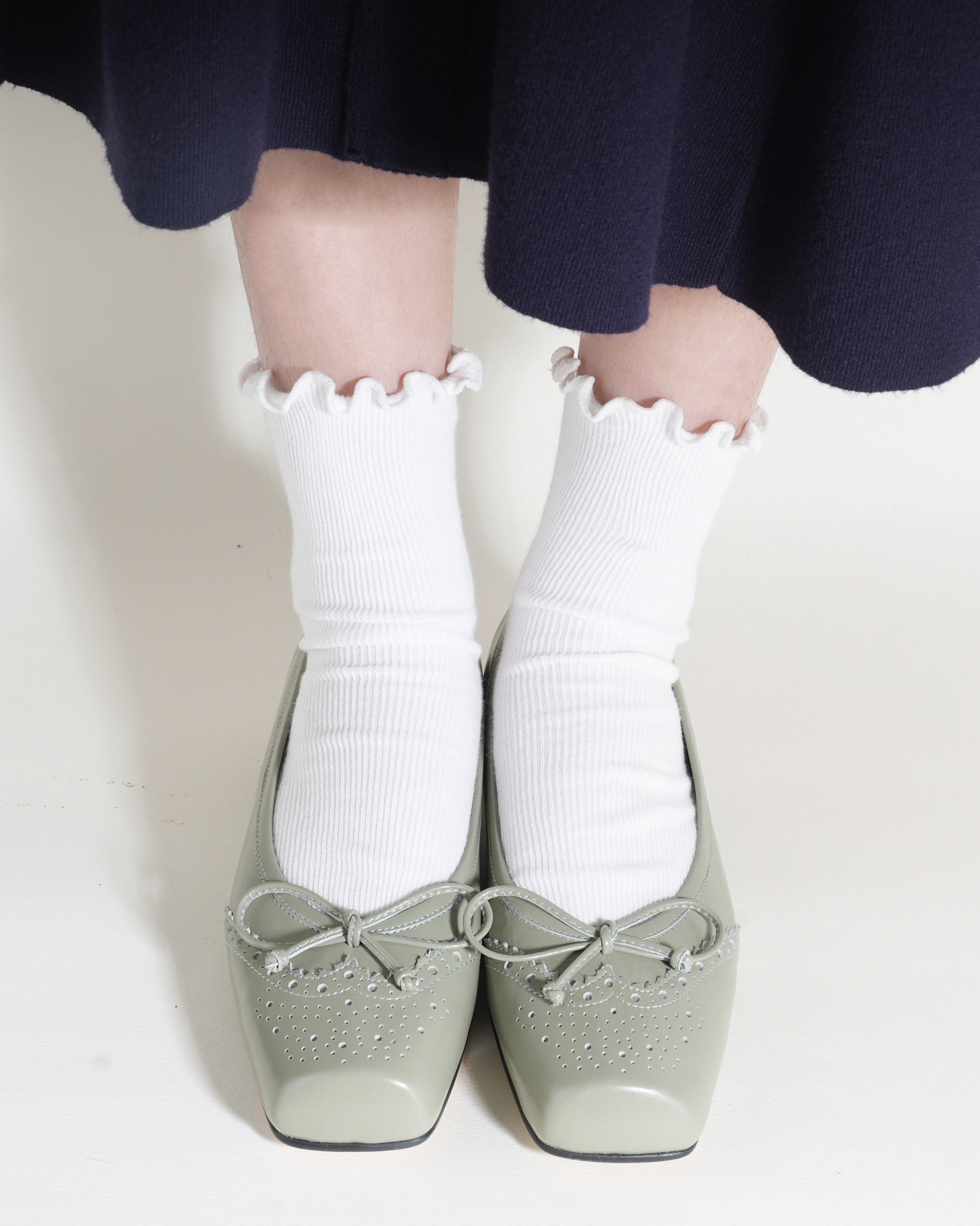 Classic Romantic Ballerina Flat Shoes: 'Minnet' Dark mint